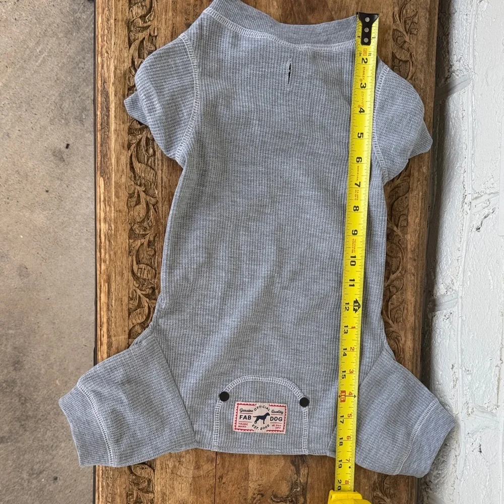 Fab Dog Grey Waffle Knit Dog Onesie
